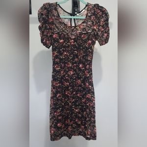 Black Floral Mini Dress